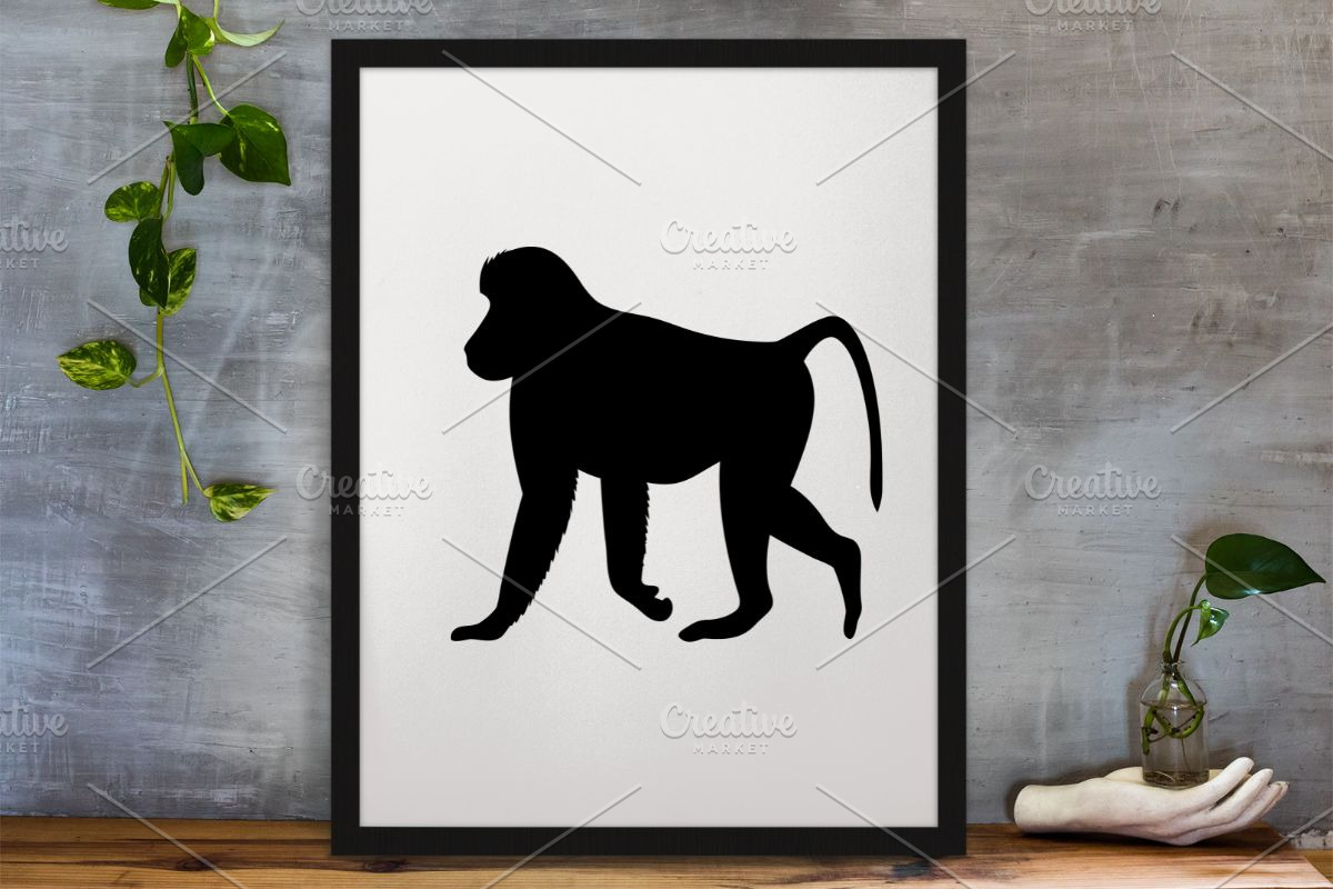 Baboon Silhouette SVG, an Animal Illustration by newminddesign (Photo 3 of 3)