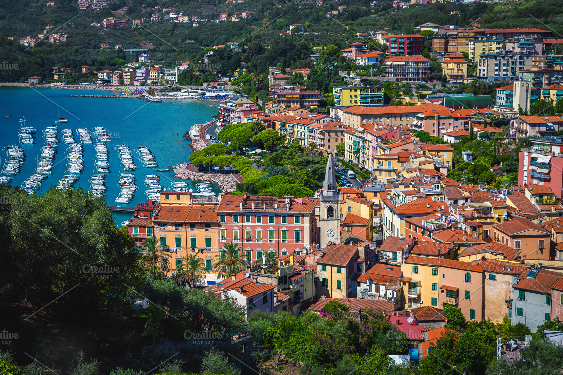 Lerici view from the hill, an Architecture Photo by Alpine Dreams