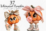 Whimsical Pumpkin With Legs Clipart, a Seasonal Illustration by Canvas Craft (Thumbnail 1 of 10)
