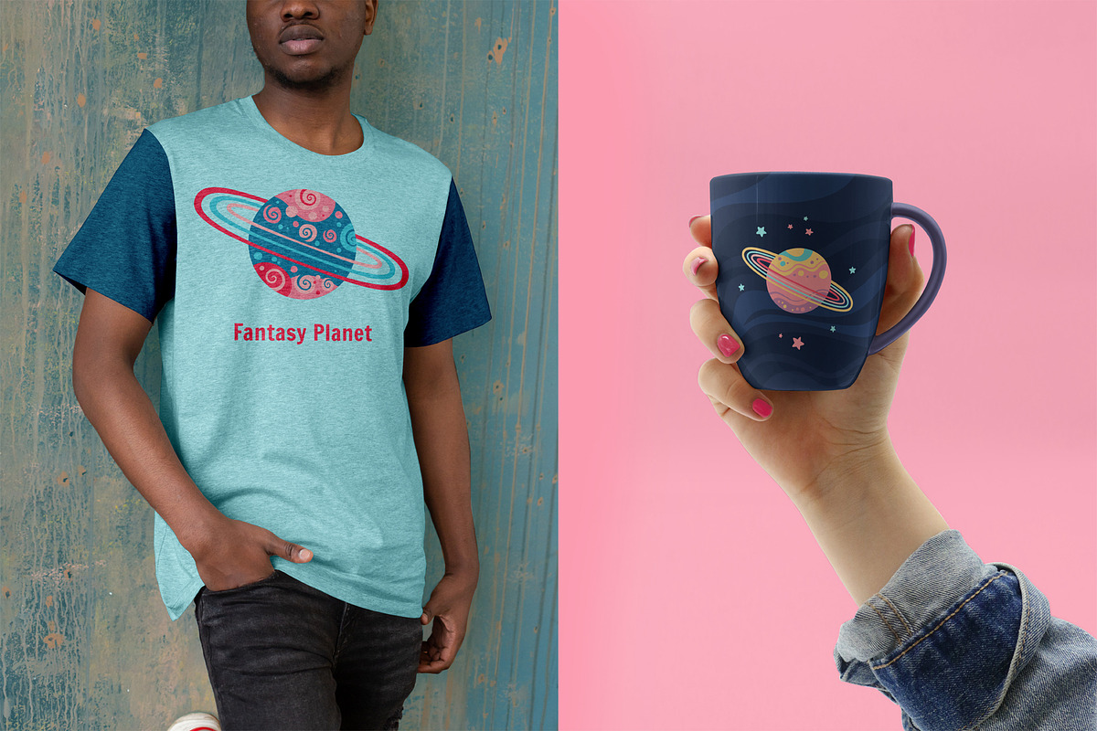 Fantasy planets cartoon illustration, a Decorative Illustration by Neliakott ♥ (Photo 7 of 8)