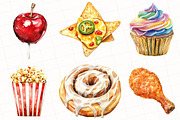 Junk Food Watercolor Clipart, an Illustration by OK Design (Thumbnail 3 of 5)