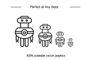 Bundle of Robot Avatars Line Icons, an Icon by Designfour (Thumbnail 7 of 7)