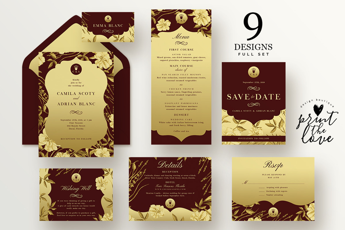 Wedding Invitation Suite - The Queen, an Invitation Template by Print The Love Boutique (Photo 5 of 9)
