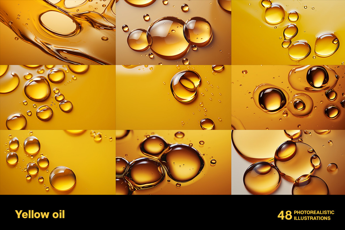 Yellow oil. 48 images, a Healthcare Illustration by Handmadefont (Photo 9 of 12)