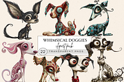 WHIMSICAL SURREAL DOGS CLIPART PACK, an Animal Illustration by Daring Digies (Thumbnail 1 of 8)