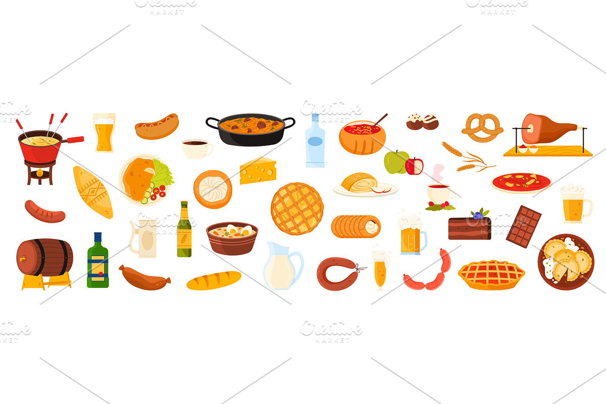 Food and drink of Central and, a Food Illustration by Flashvector
