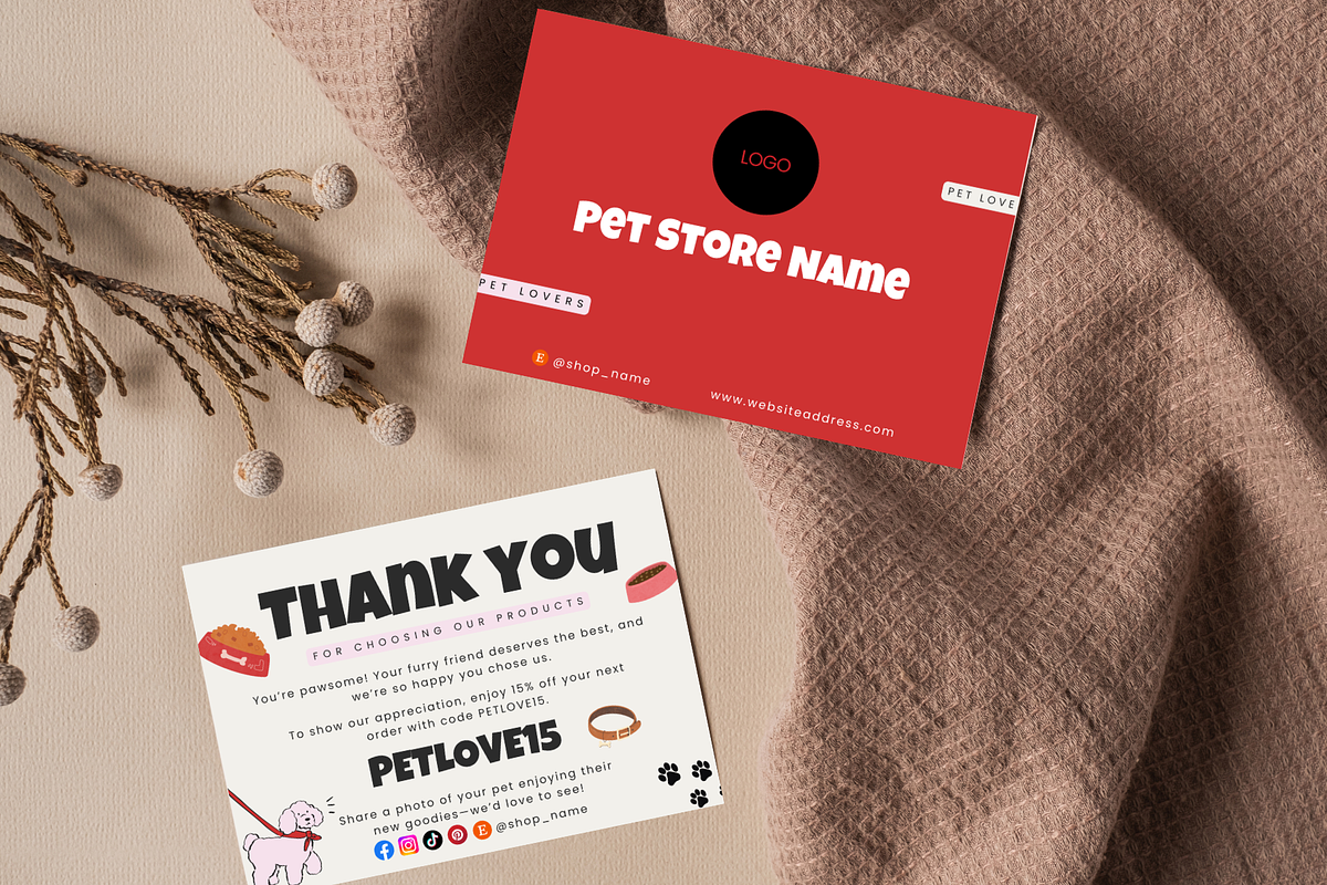 pet shop thank you card, a Card Template by Elegant_Studio44 (Photo 5 of 6)