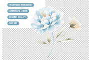 Blue Meadow Wildflower Clipart Set, an Illustration by TatiMockup (Thumbnail 5 of 5)