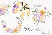Watercolour Flowers Purple Lemon Kit, an Illustration by Bloomella (Thumbnail 5 of 7)