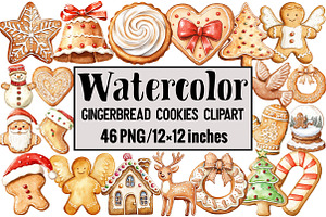 Gingerbread Cookies Clipart, an Illustration by Design Market
