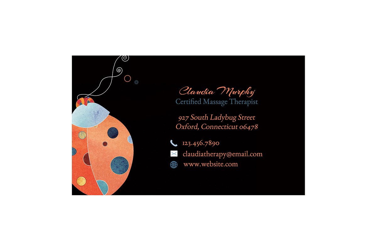 Ladybug Business Card Template, a Business Card Template by Ujean'sWhimsicalWorld (Photo 4 of 4)