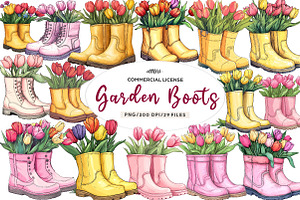 Garden Boots Sublimation Clipart, an Illustration by CreationArt