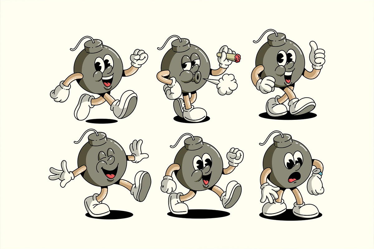 Retro Boom Characters, an Object Illustration by Graptail (Photo 8 of 8)