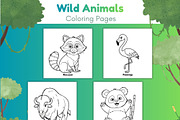Wild Animals Coloring Pages for Kids, an Animal Illustration by SimoDigitalArt (Thumbnail 3 of 5)