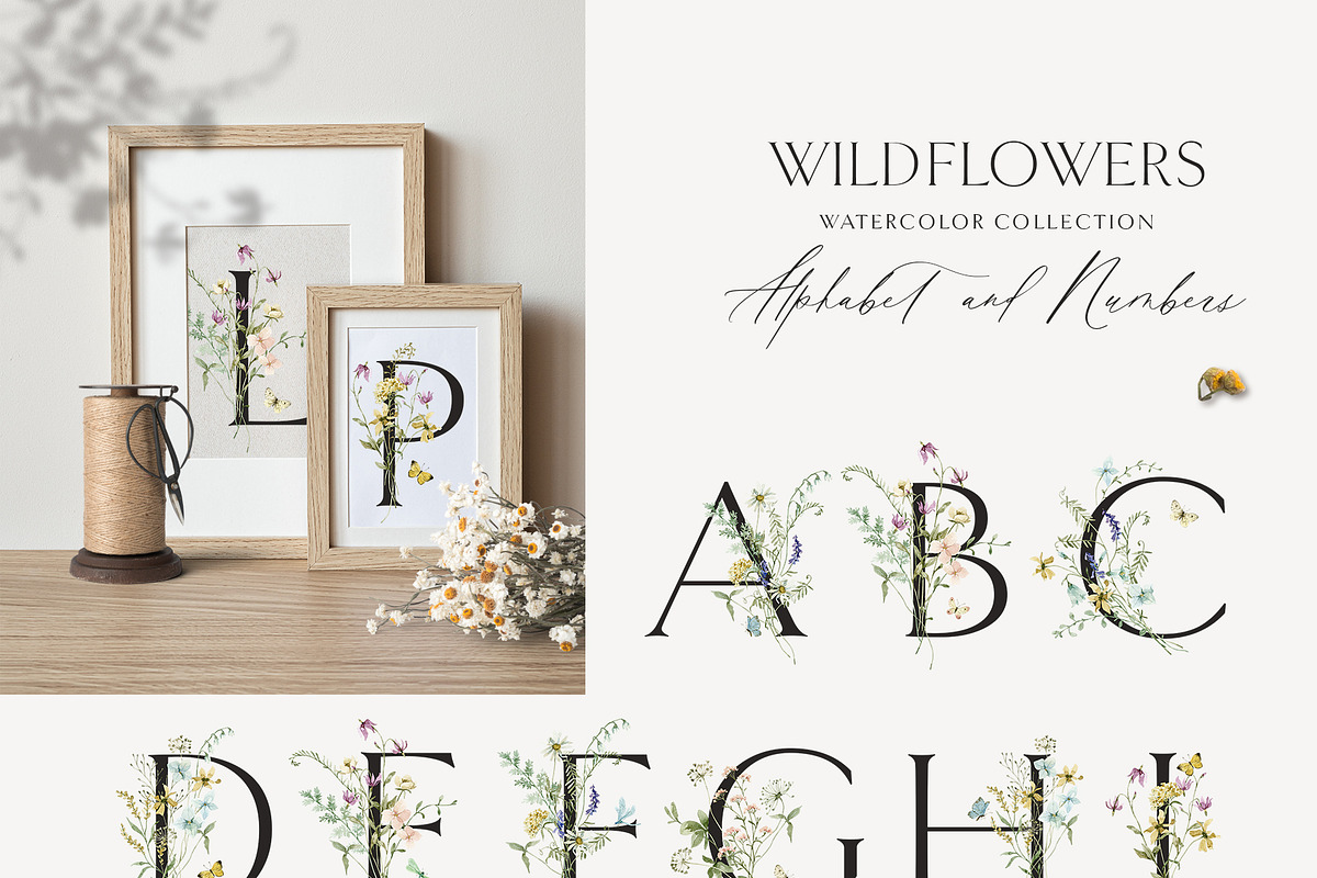 WILDFLOWERS delicate floral clipart, a Person Illustration by long summer (Photo 11 of 12)