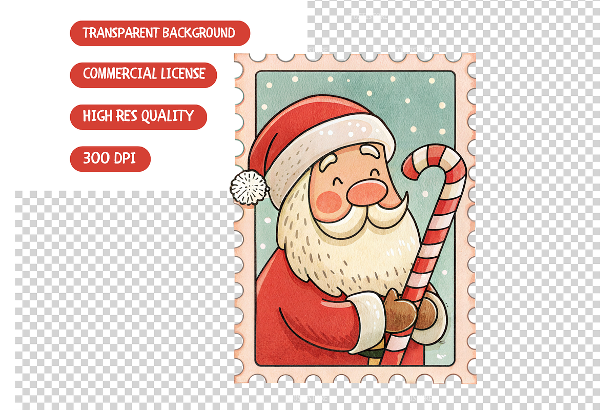 Cute Santa Christmas Stamps Set, an Illustration by TatiMockup (Photo 4 of 4)
