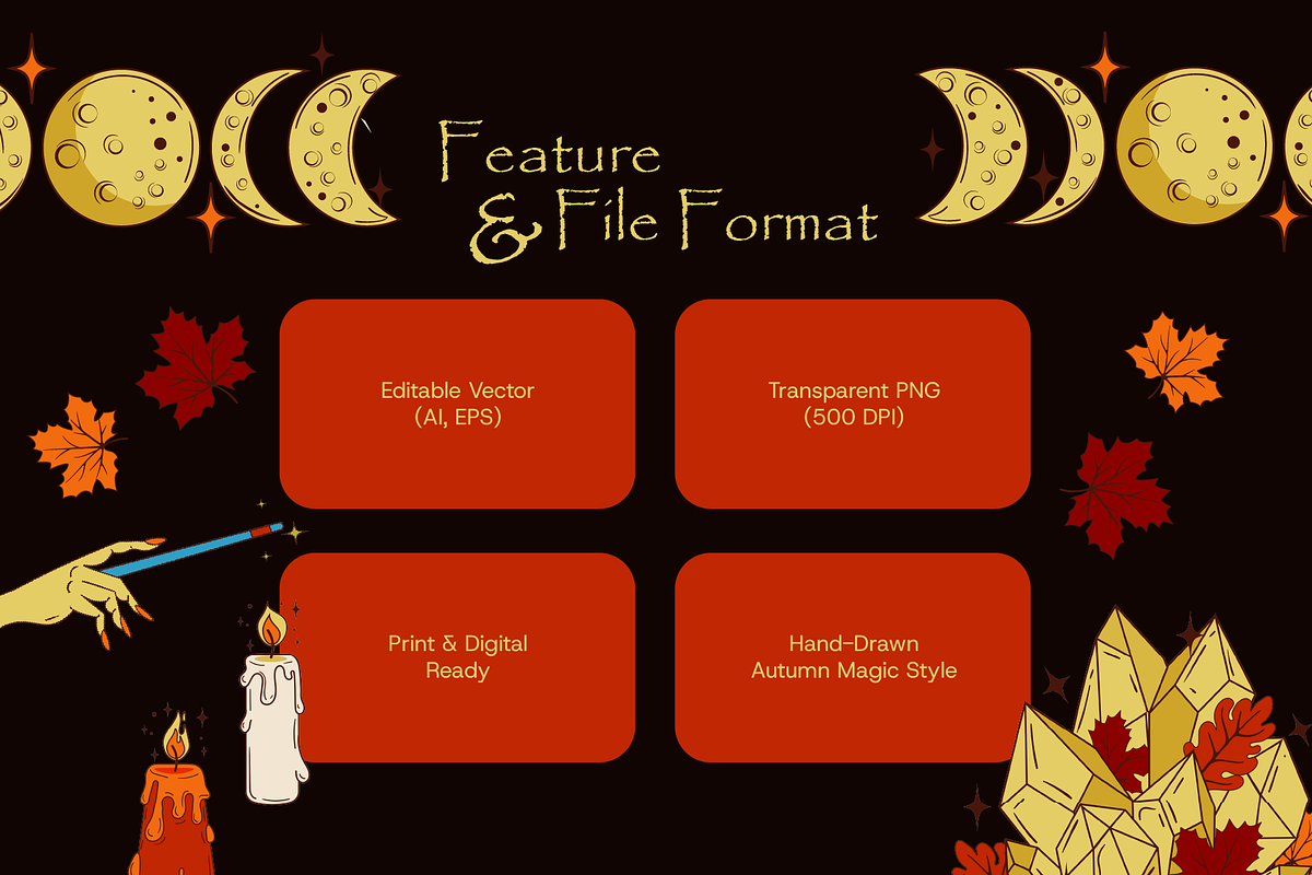 Mystical Autumn Magic – Vector Pack, a Seasonal Illustration by Invisual Studio (Photo 6 of 10)