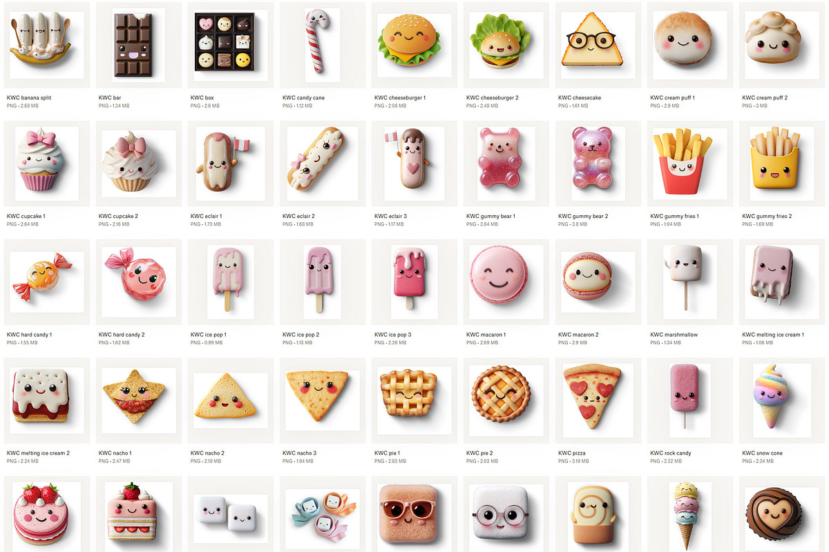 Kawaii Calories PNG Objects, an Object Graphic by Iconogenic (Photo 2 of 6)