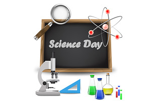 science day text over chalkboard, an Illustration by piter.goskov