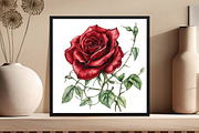 Red Lithograph Roses Clipart, an Illustration by DreamCafeArt (Thumbnail 6 of 7)