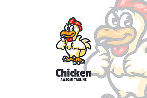 Good Chicken Mascot Cartoon Logo