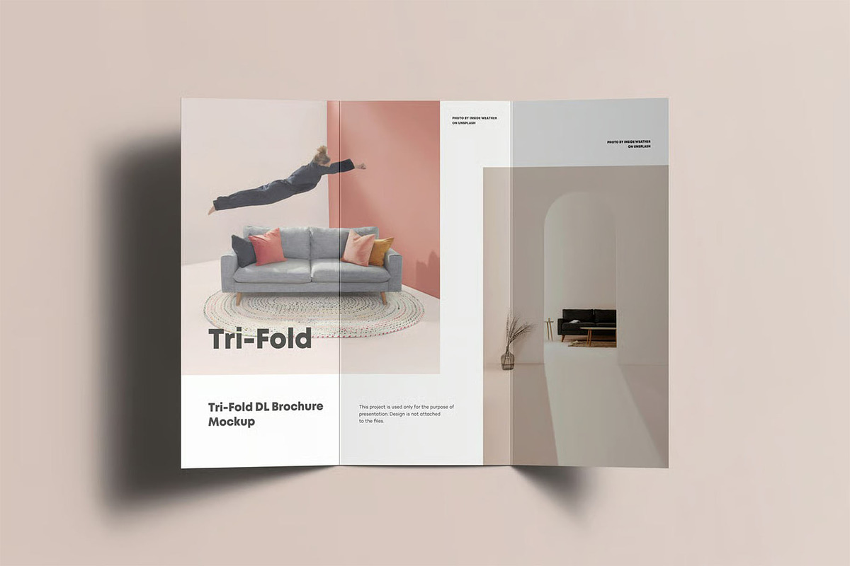 Tri-Fold DL Brochure Mock-up, an Advertising Mockup by zippypixelstudio (Photo 3 of 16)