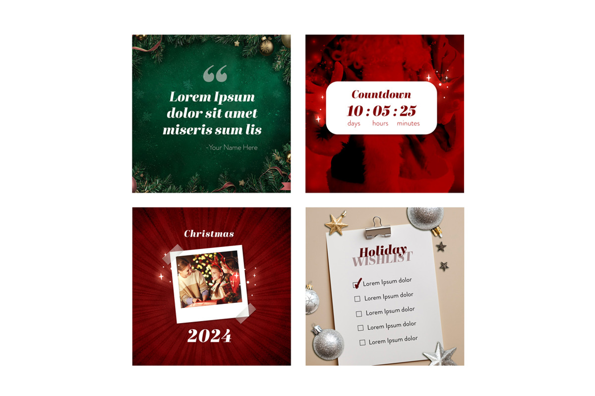 Christmas Social Media Templates, a Design Template by McLittle Stock (Photo 2 of 4)