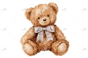 A Cute Teddy Bear with a Bow, an Object Illustration by Maddy's Art & Mockups (Thumbnail 1 of 3)