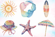 Watercolor Crochet Summer Clipart, an Illustration by Canvas Craft (Thumbnail 2 of 3)
