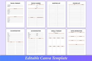 Editable Travel Planner Bundle Canva