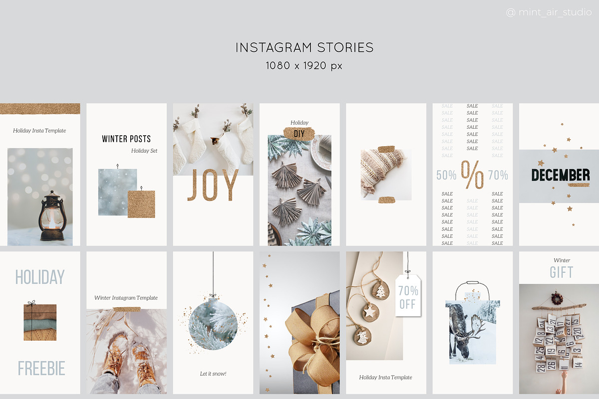 Instagram Post & Stories. CHRISTMAS, a Social Media Template by Mint Air Studio (Photo 7 of 9)