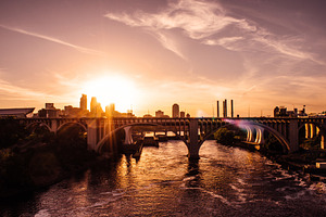 Minneapolis Sunset Cityscape