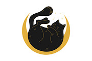 Black Cat on Crescent T Shirt Design, a Design Template by PsychocheArt (Thumbnail 2 of 3)