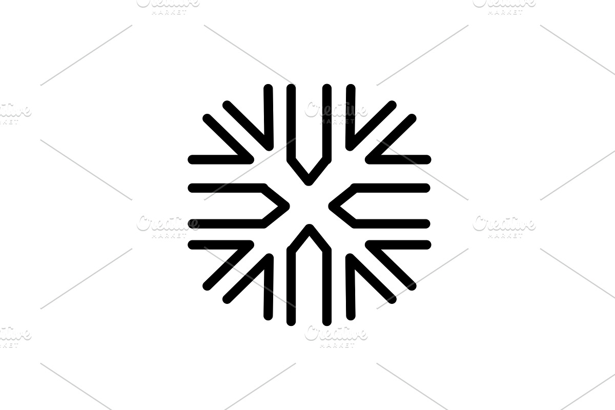 Snowflake color line icon. Geometric, an Object Graphic by Backwoods_studio