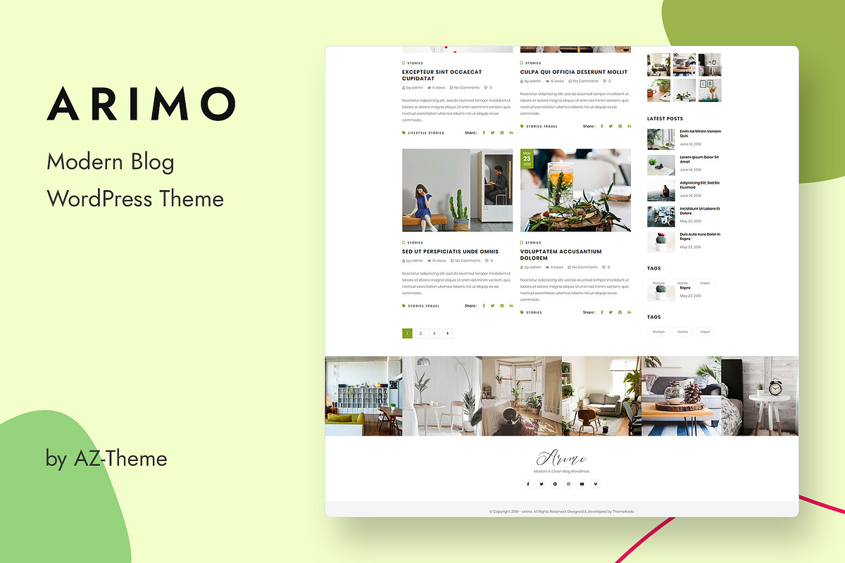 Modern Blog WordPress Theme - Arimo, a WordPress Template by AZ-Theme (Photo 3 of 3)
