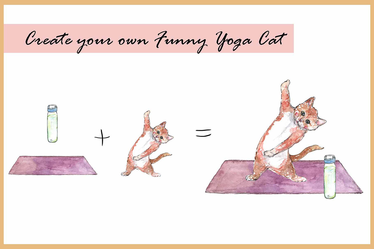 Yoga Cats & Dogs Clipart, an Animal Illustration by VianneArt (Photo 8 of 11)