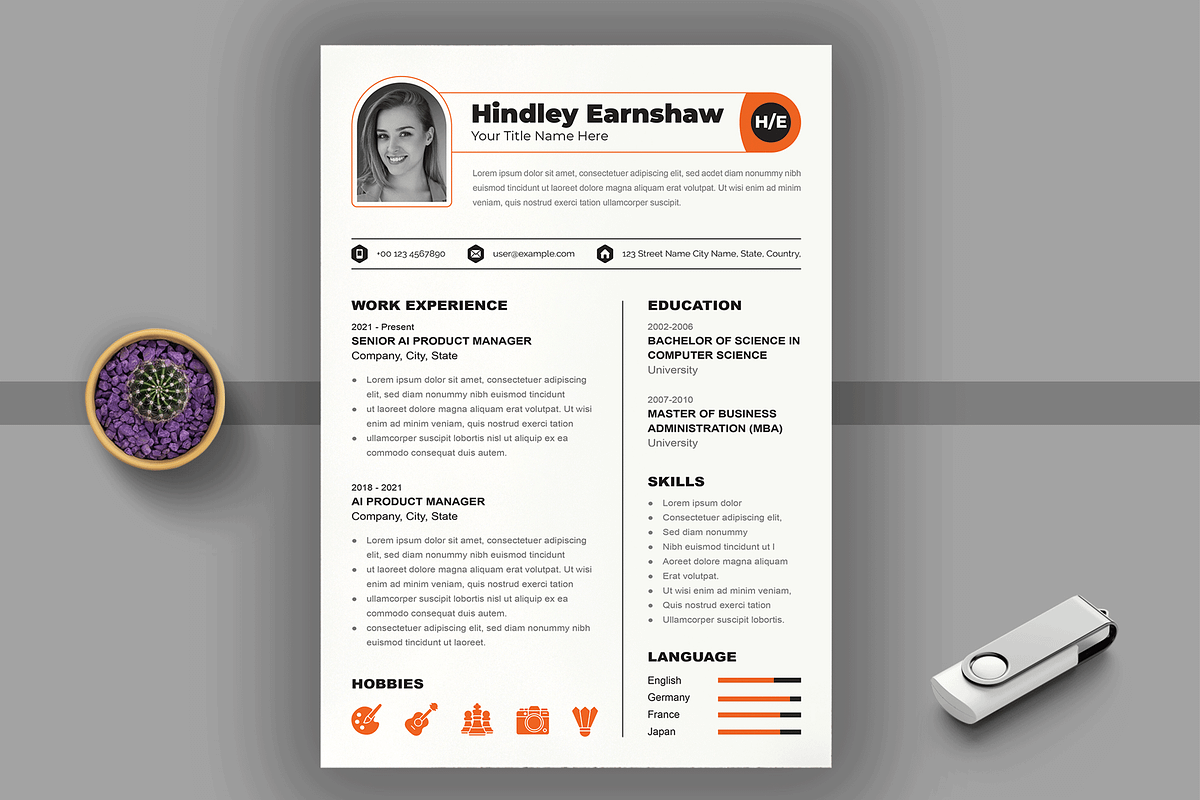 Resume Template Layout, a Resume Template by MightyDesign (Photo 1 of 8)
