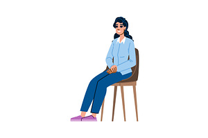Smiling businesswoman sitting on, a Person Illustration by pikepicture