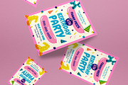 Riso Print Kids Birthday Invitation, an Invitation Template by graphicook (Thumbnail 3 of 3)