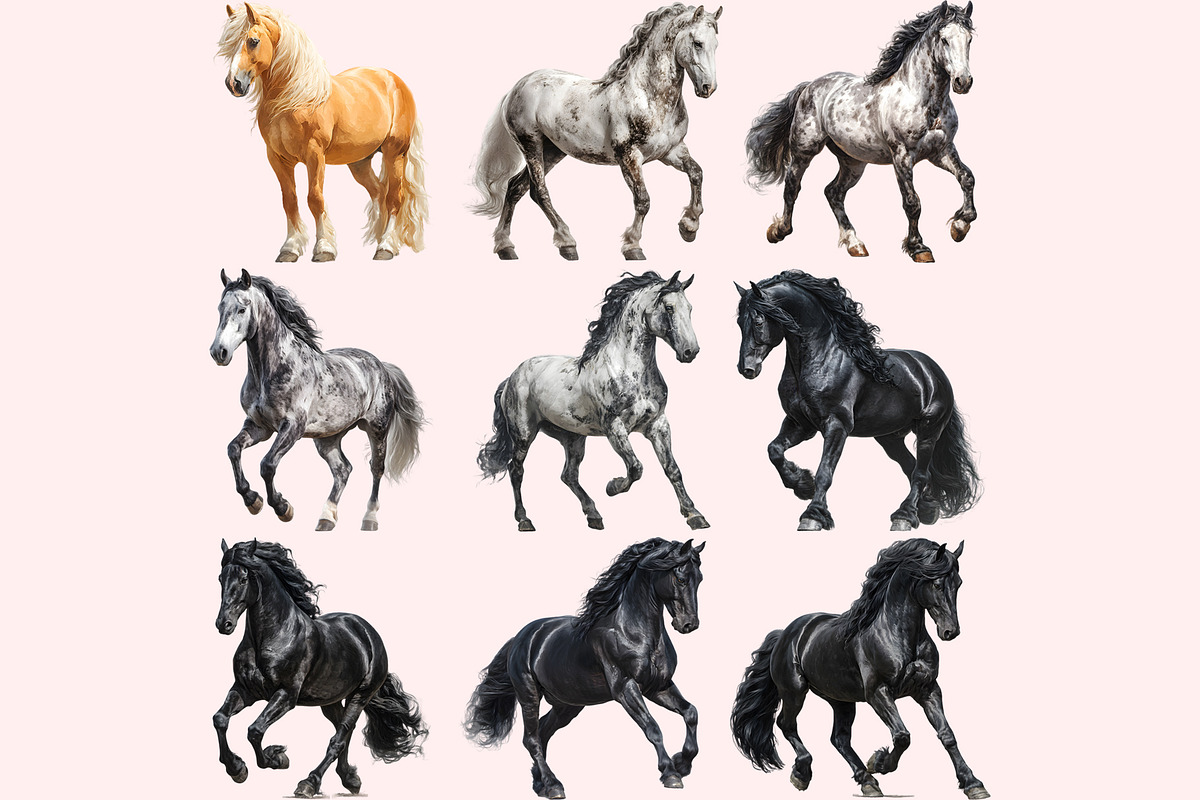 Horse Clipart PNG Bundle, a Graphic by M9 Design (Photo 5 of 11)