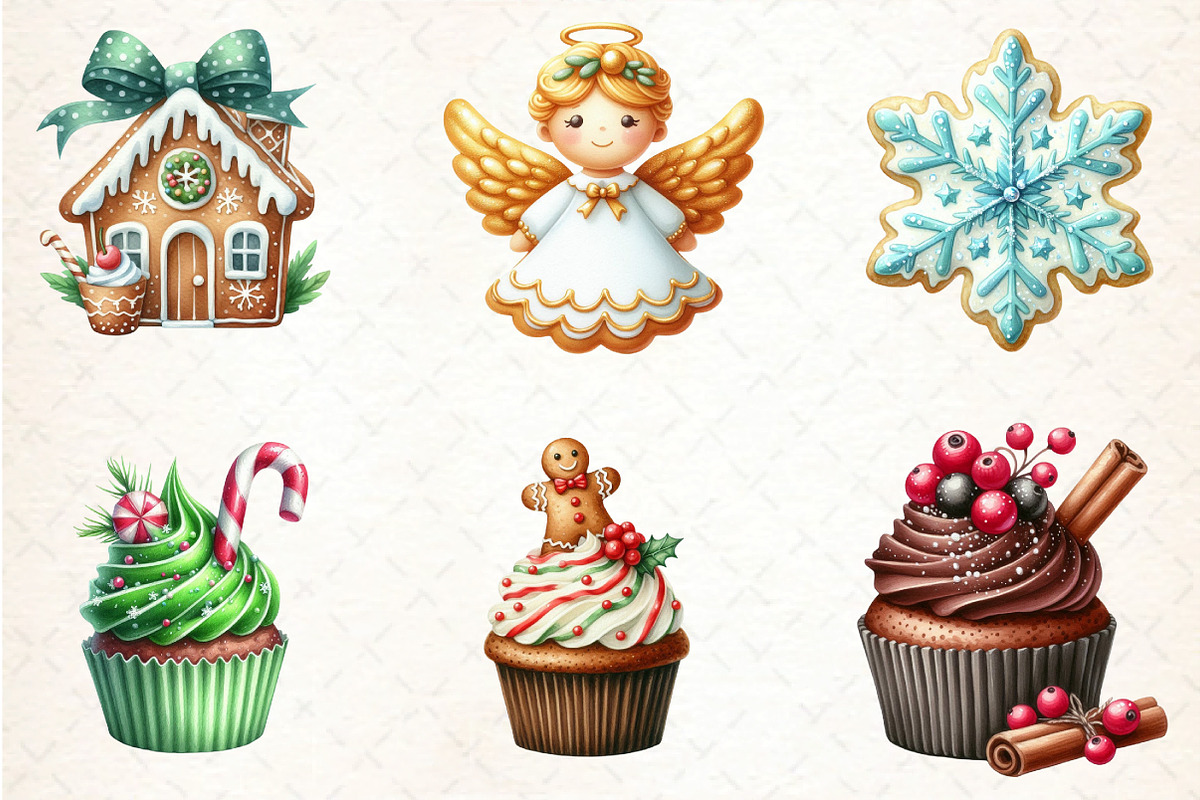 Christmas Cookies and Cupcakes Clipa, an Illustration by DreamCafeArt (Photo 8 of 8)
