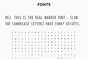 TWO REAL MARKER FONTS, a Script Font by HEJBRUSH.COM (Thumbnail 2 of 4)