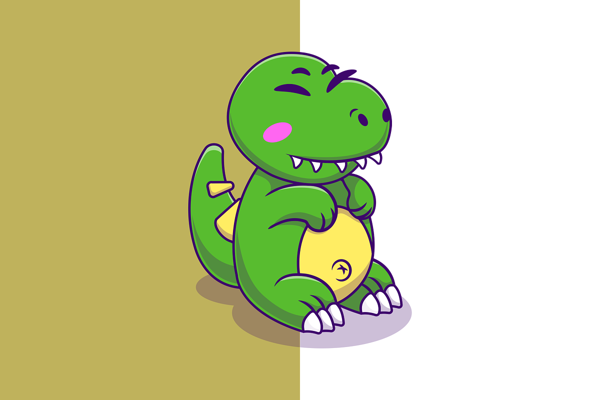 Cute Dinosaurus Sitting Cartoon, an Animal Illustration by Artstorystudio (Photo 2 of 3)