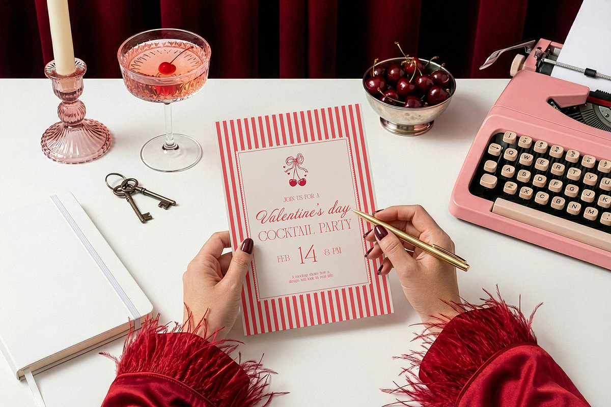 Valentine's Day Card Mockup Bundle, a Product Mockup by Wildfield Studio (Photo 7 of 9)