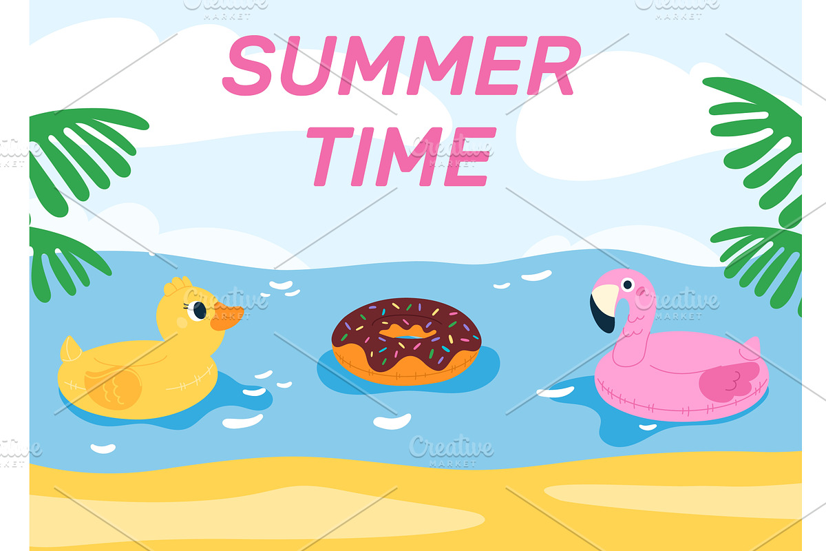 Beautiful poster. Summer time theme, an Illustration by Vectorbuum