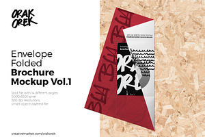 Envelope Folded Brochure Mockup