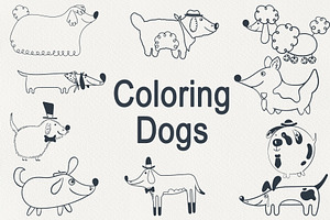 Cute Dogs. Patterns & Illustrations