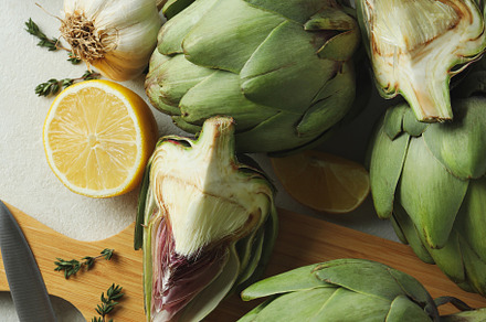 Concept of healthy food with artichoke plant, a Food & Drink Photo by AtlasStudio PRO