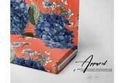 Moody hydrangea botanical pattern, a Pattern Graphic by Milatoo (Thumbnail 3 of 8)