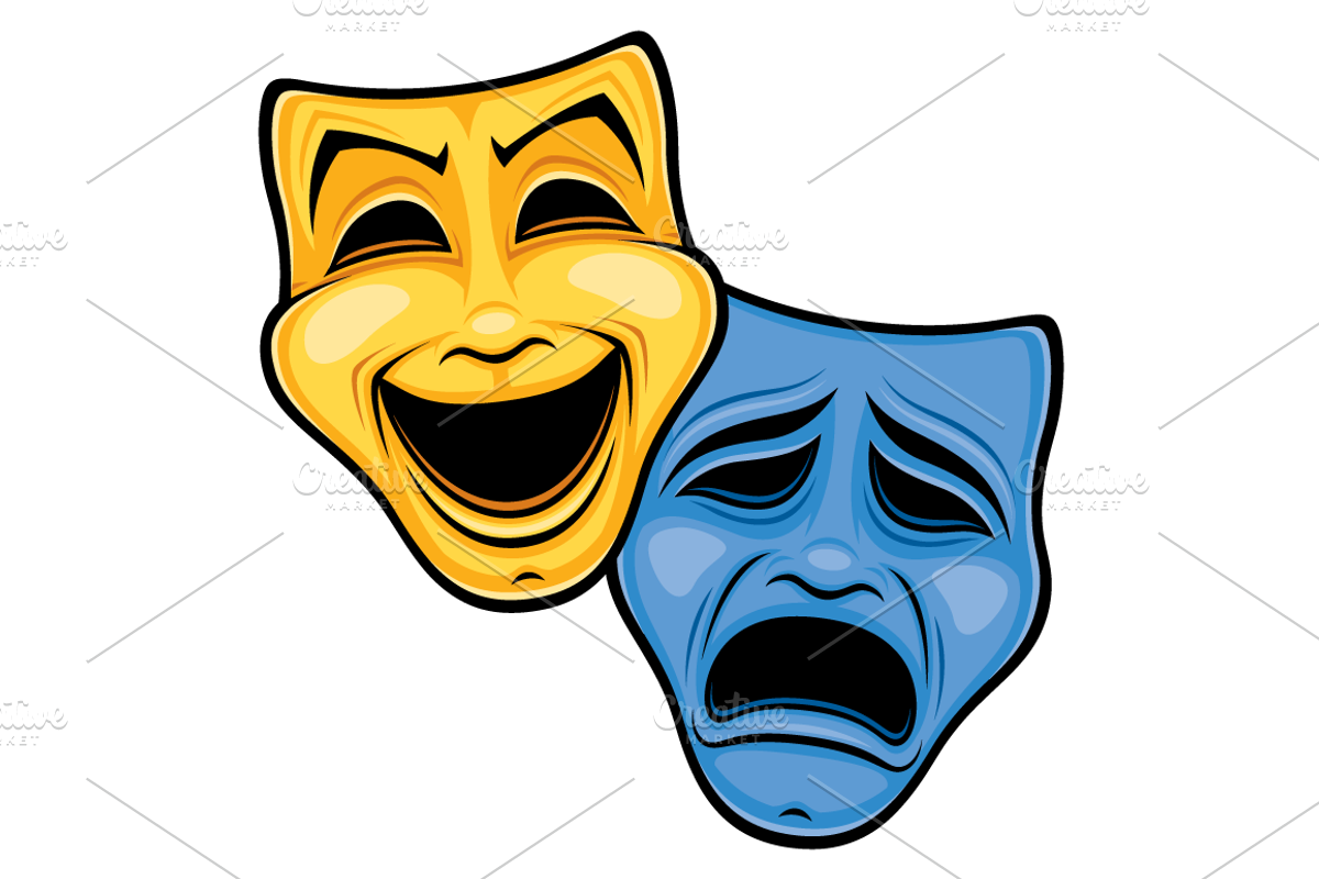 Comedy And Tragedy Theatrical Masks, an Illustration by Schwegel Illustration (Photo 2 of 4)
